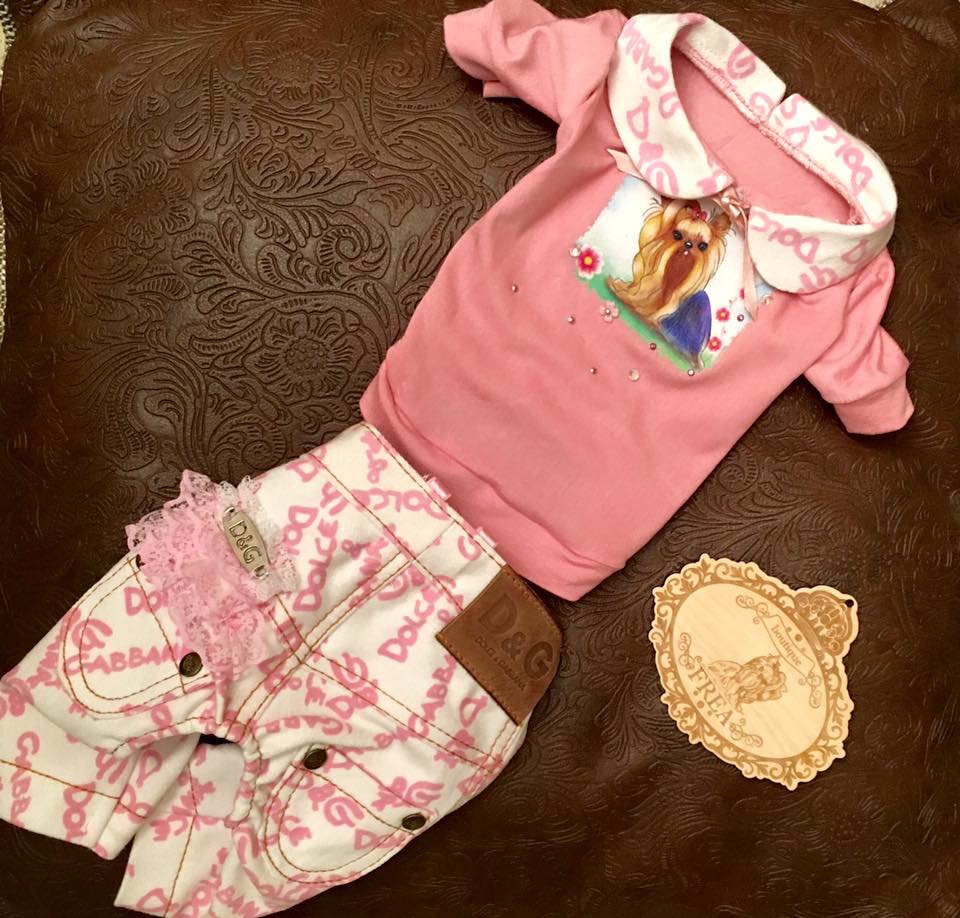 Блузка и дънки “My Yorkie Fashion Icon collection by FREA”